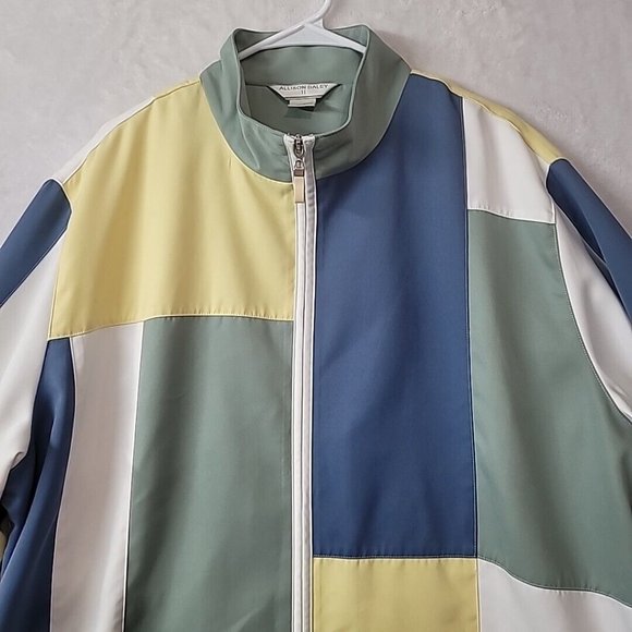 Vtg Allison Daley Womens Size 22W Color Block Windbreaker Jacket Lightweight 90s - Picture 2 of 16